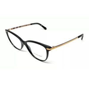 Burberry Women's Black and Gold Eyeglasses!